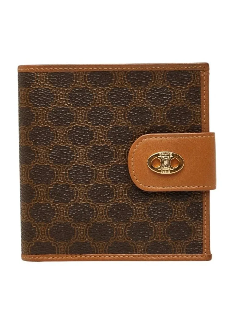 Celine Macadam Bifold Wallet Brown Leather
